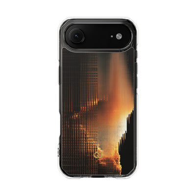 Luminous Grid · Clear Impact Magnetic Phone Case for iPhone · Black