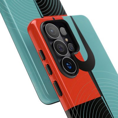 Teal Tough Phone Case for Samsung - Sonic Static Split