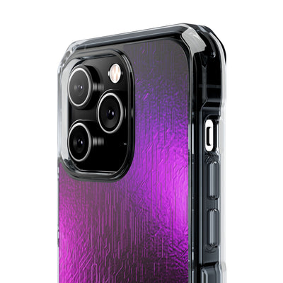 Violet Cyber Circuit · Clear Impact Magnetic Phone Case for iPhone · Purple