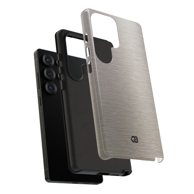 Grey Tough Phone Case for Samsung - Brushed Nickel Linen