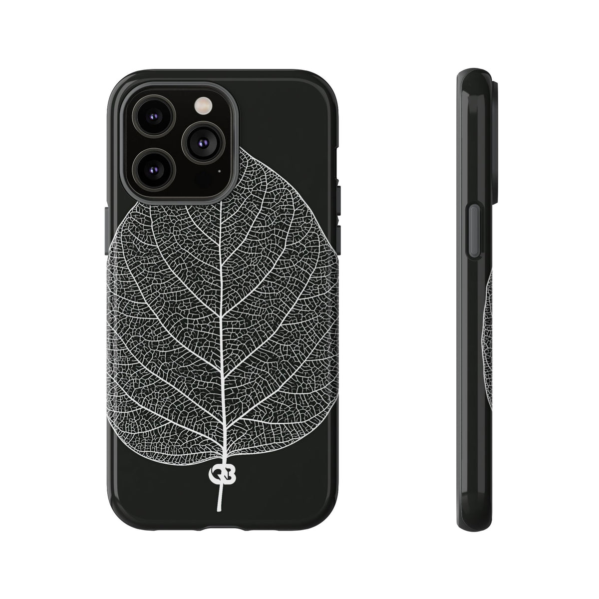 Monochrome Leaf Skeleton · Tough Phone Case for iPhone · Black