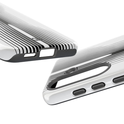 White Tough Phone Case for Samsung - Kinetic Mono Distortion