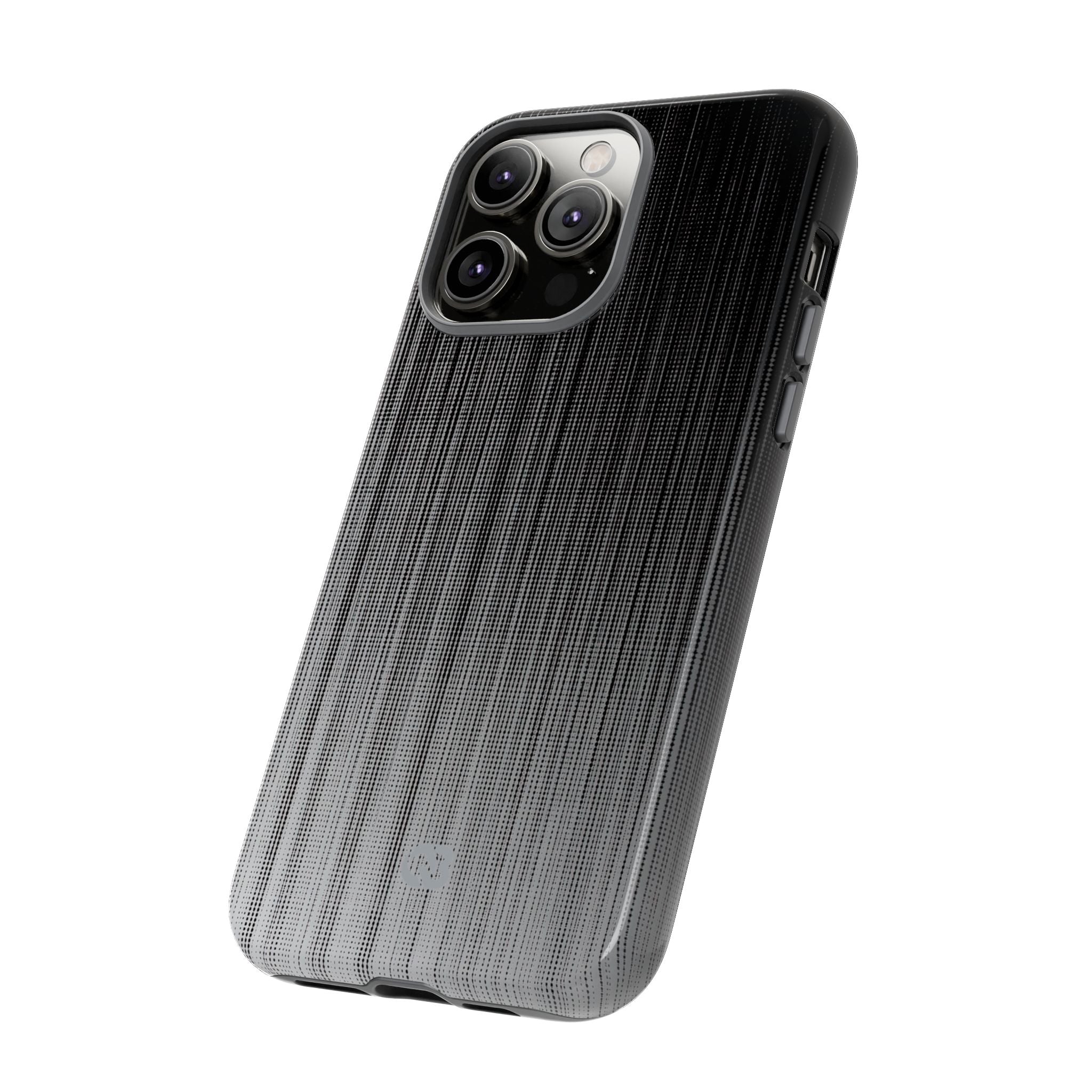 Grey Tough Phone Case for iPhone - Static Vertical Dither