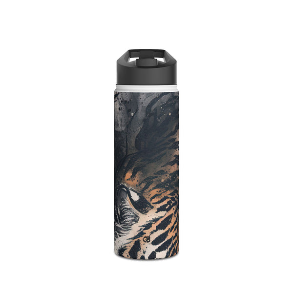 Fierce Ink Tiger · Insulated Water Bottle · Beige