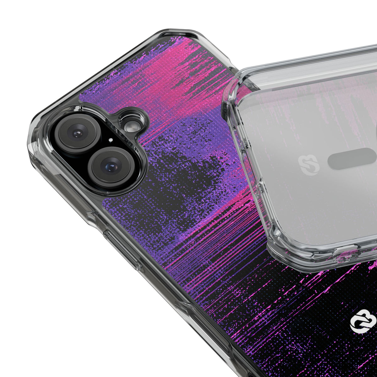 Neon Signal Shift · Clear Impact Magnetic Phone Case for iPhone · Purple