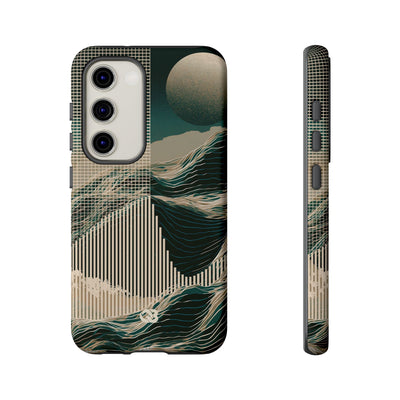 Green Tough Phone Case for Samsung - Lunar Moss Topography