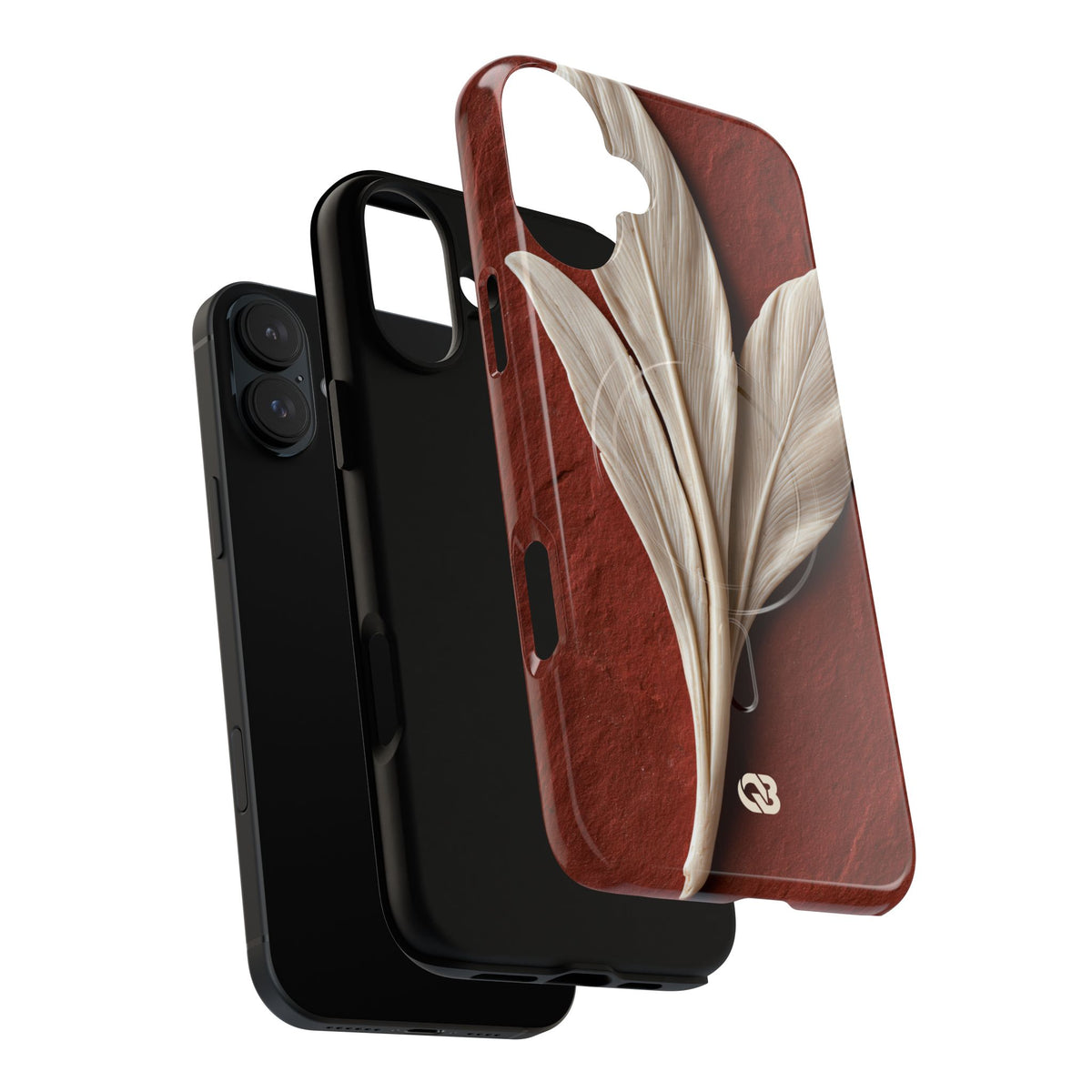Carved Ivory Plume · Tough 2.0 Magnetic Phone Case for iPhone · Red