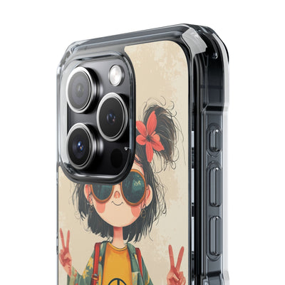 Retro Peace Girl · Impact Hoesje voor iPhone · Magsafe