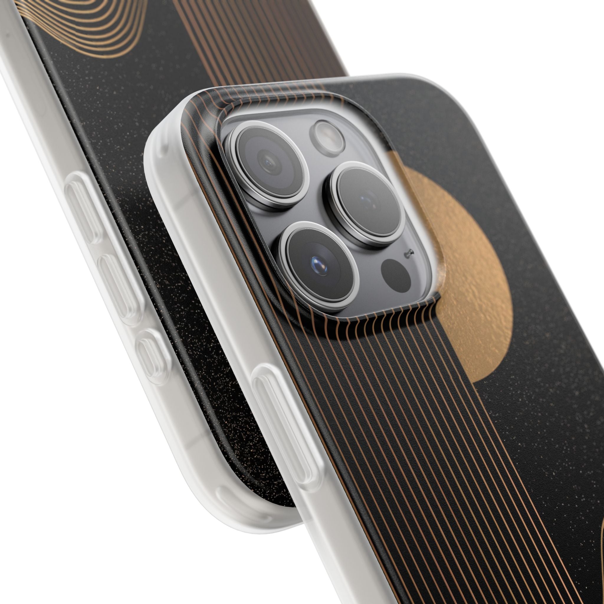 Gold Lite Phone Case for iPhone - Gilded Obsidian Dunes