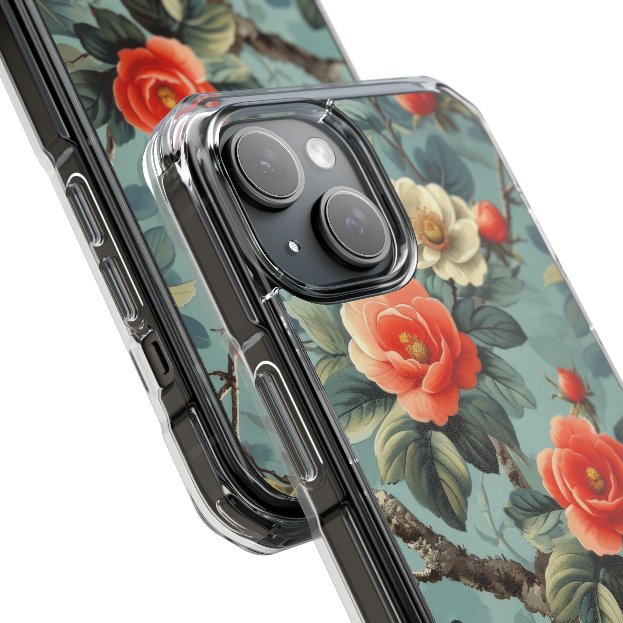 Coral Camellia Bloom iPhone 15 Case - Impact