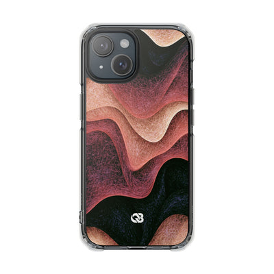 Rose Contour Waves · Clear Impact Magnetic Phone Case for iPhone · Pink