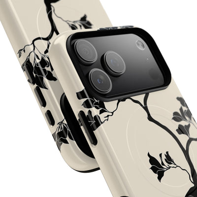 Beige Tough 2.0 Magsafe Phone Case for iPhone - Obsidian Bonsai Silhouette