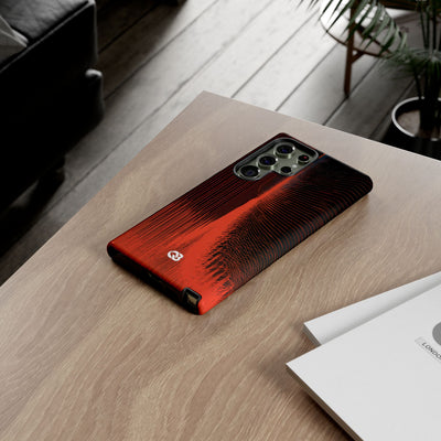 Red Tough Phone Case for Samsung - Crimson Frequency Pulse
