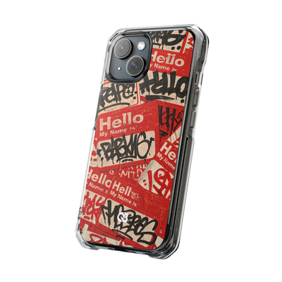 Slap Tag Collage · Clear Impact Magnetic Phone Case for iPhone · Red