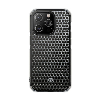 Silver Impact MagSafe Phone Case for iPhone - Brutalist Steel Mesh