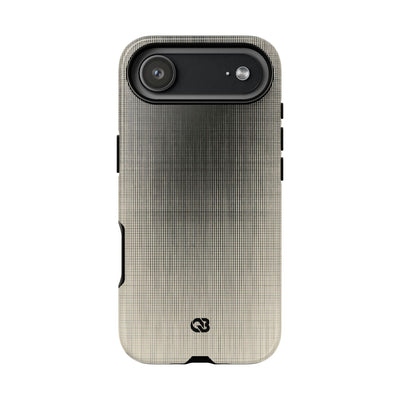 Beige Tough Phone Case for iPhone - Carbon Screen Grid