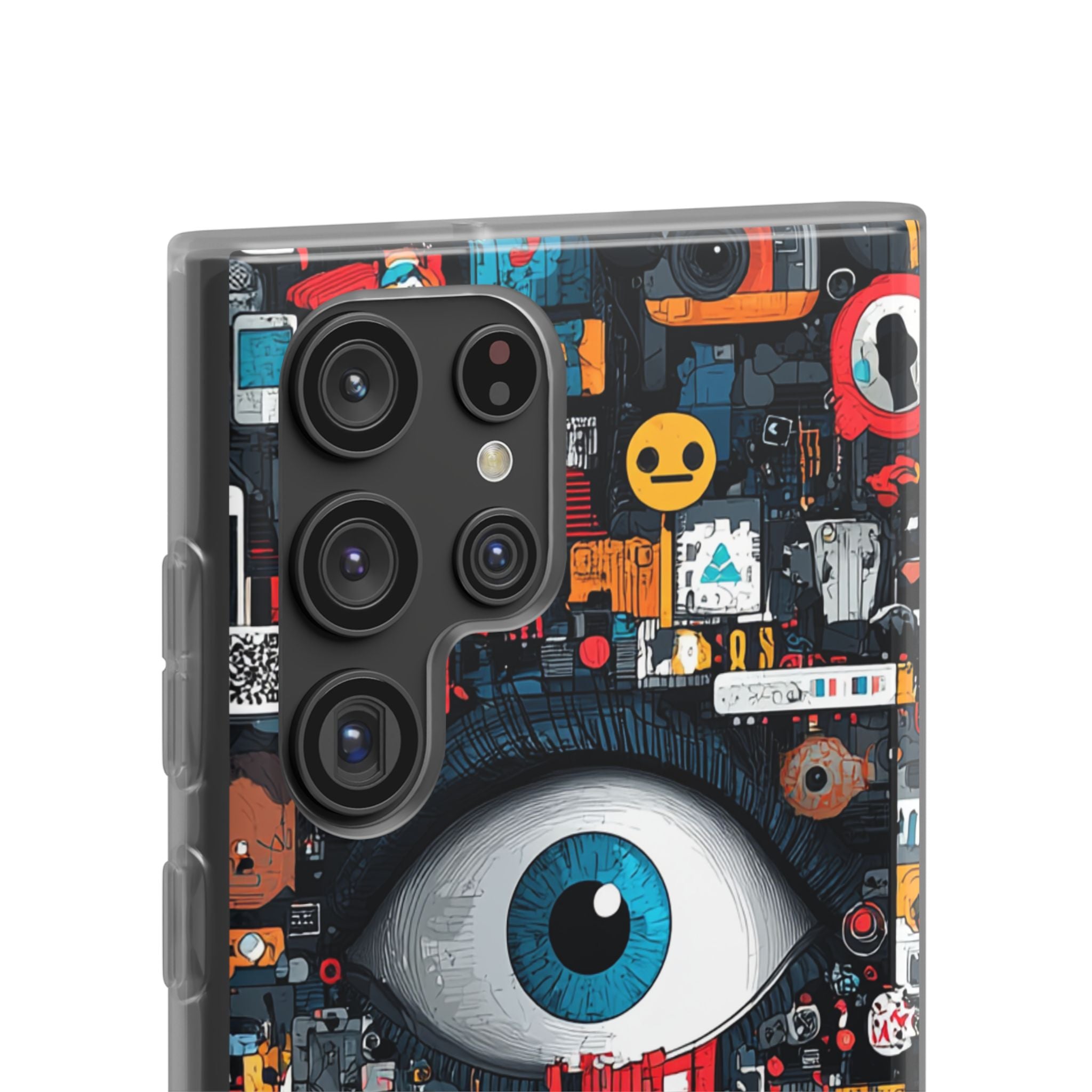 Digitaalinen silmä sininen Samsung S22 Ultra -pehmeä suojakotelo