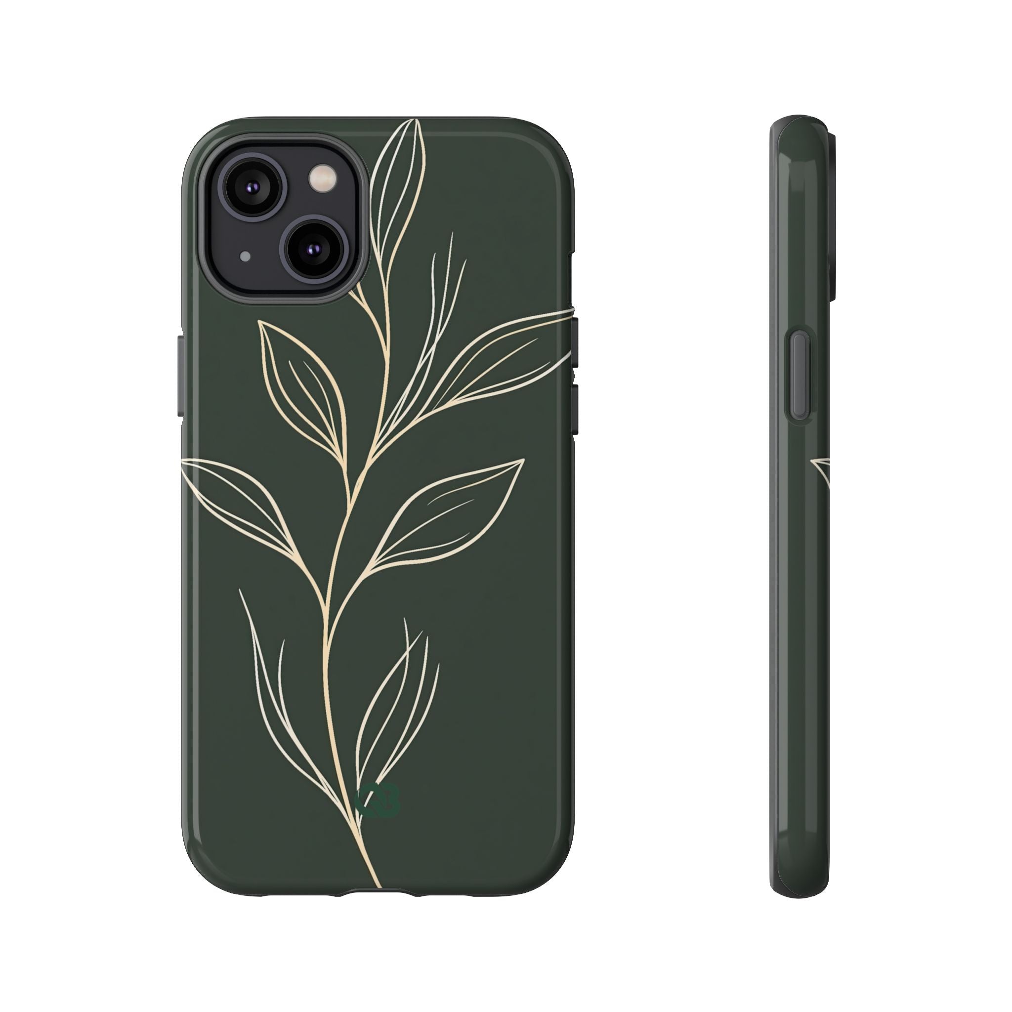 Green Tough Phone Case for iPhone - Deep Moss Willow
