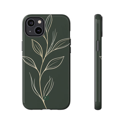 Green Tough Phone Case for iPhone - Deep Moss Willow