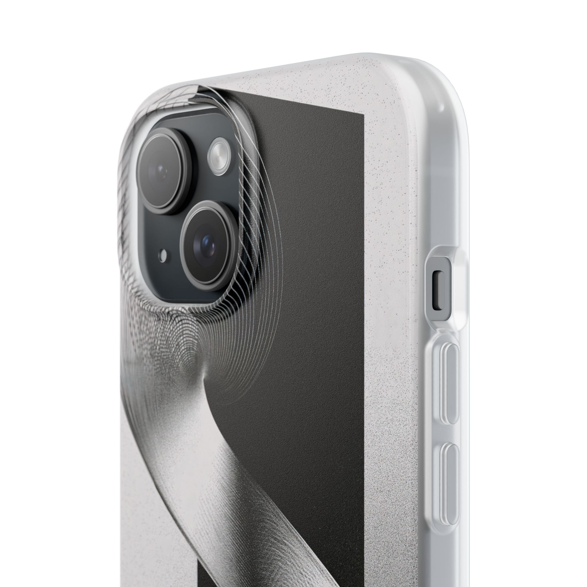 Grey Lite Phone Case for iPhone - Obsidian Moiré Wave
