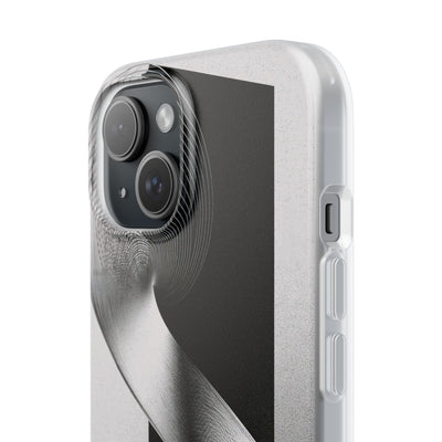 Grey Lite Phone Case for iPhone - Obsidian Moiré Wave
