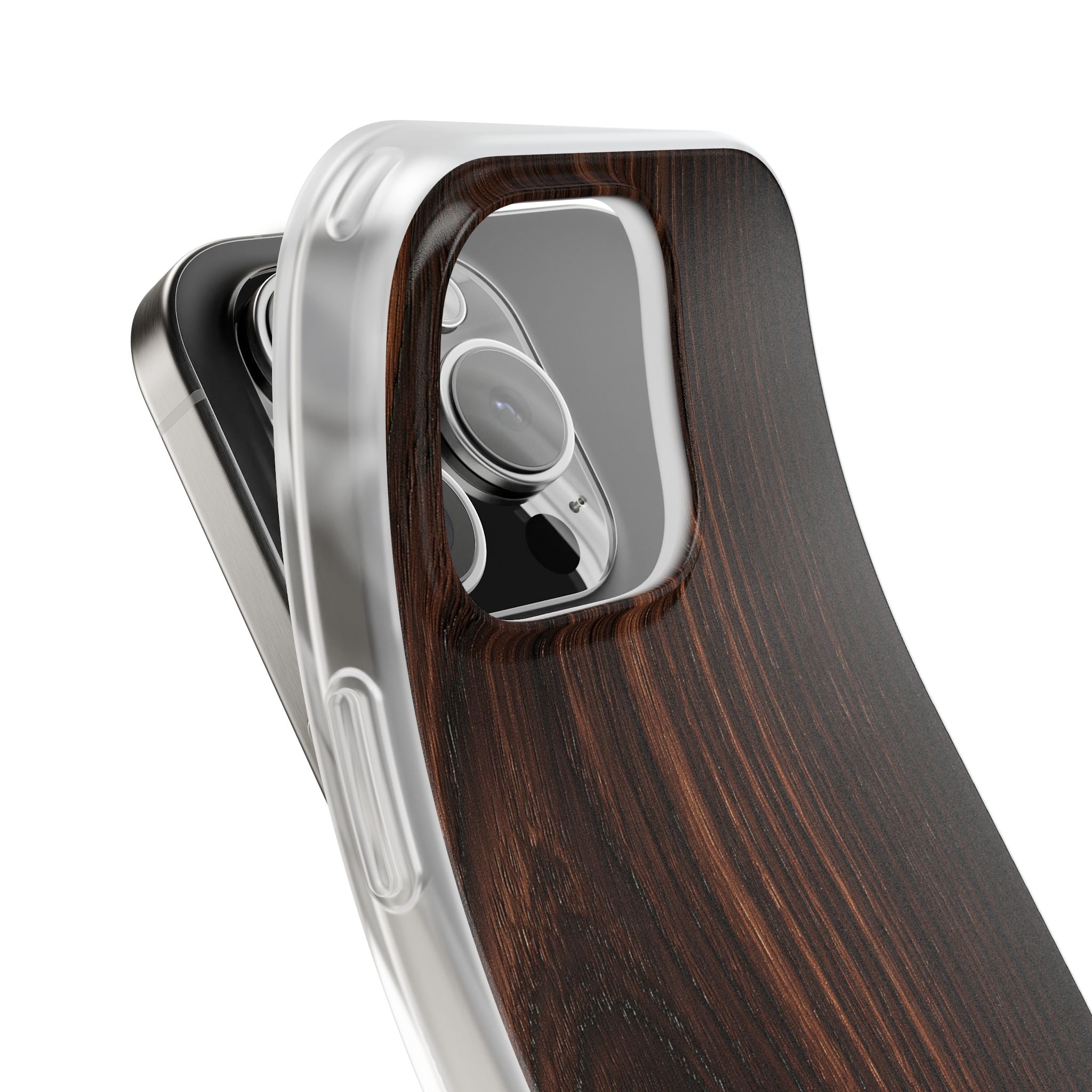 Brown Lite Phone Case for iPhone - Burnished Mahogany Grain