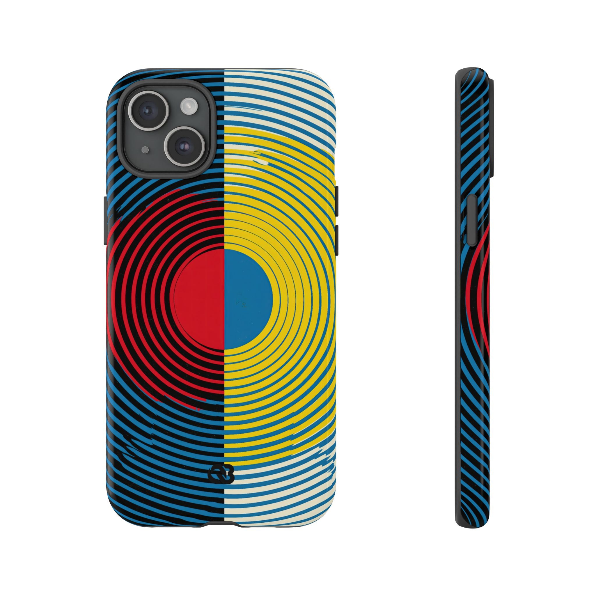 Blue Tough Phone Case for iPhone - Primary Circuit Orbit