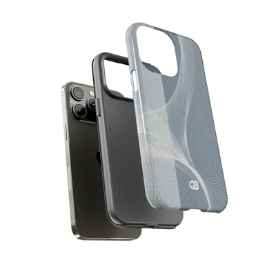 Grey Tough Phone Case for iPhone - Slate Mesh Horizon