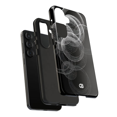 Black Tough Phone Case for Samsung - Kinetic Wireframe Orbit