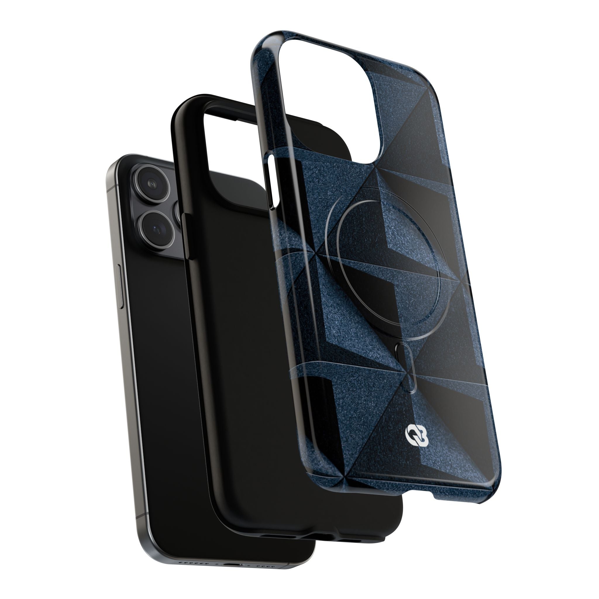 Blue Tough 2.0 Magsafe Phone Case for iPhone - Indigo Basalt Facets