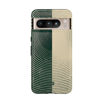 Green Tough Phone Case for Google Pixel - Evergreen Split Grain