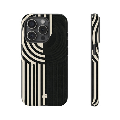 Beige Tough Phone Case for iPhone - Monolith Ivory Signal