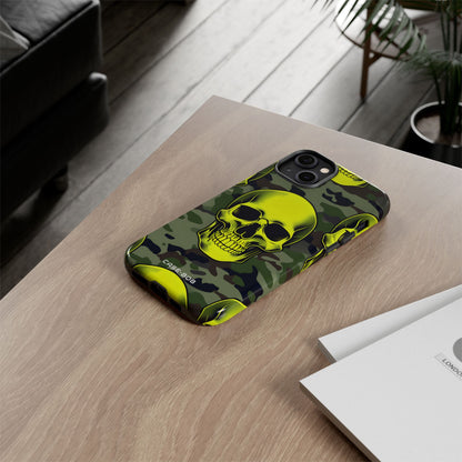 Neon Skull Camo iPhone 14 Plus Cover - Tough