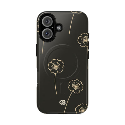 Black Tough 2.0 Magsafe Phone Case for iPhone - Obsidian Sand Petals