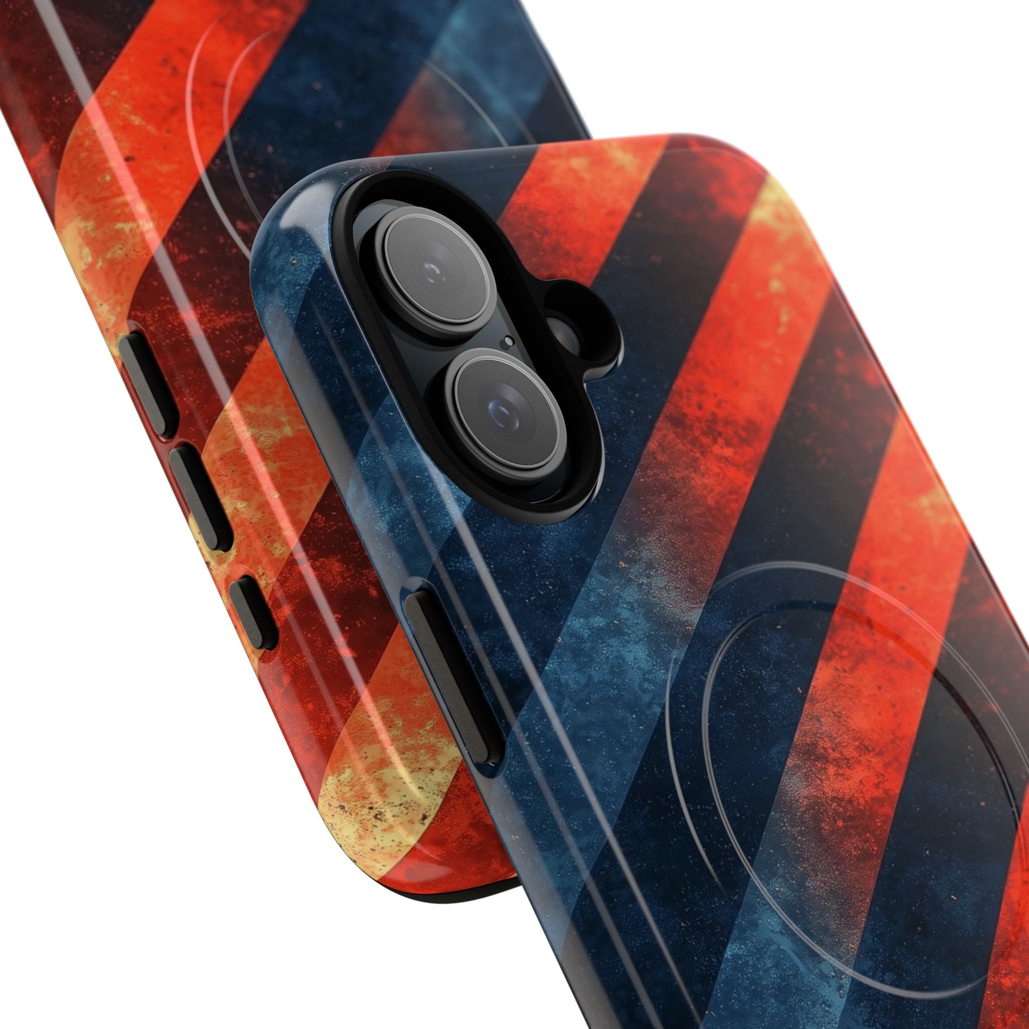 Diagonal Stripes Blaze iPhone 16 Plus Case - Tough+