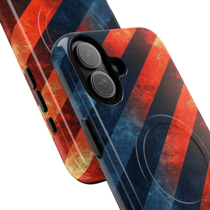Diagonal Stripes Blaze iPhone 16 Plus Case - Tough+