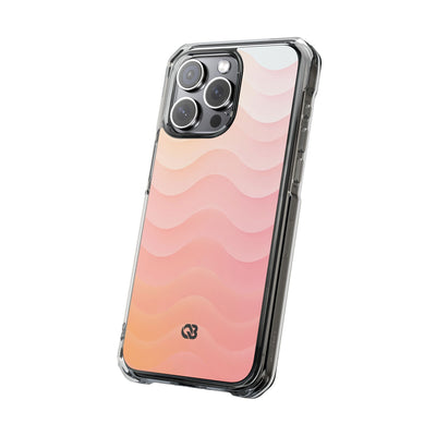 Blush Horizon Waves · Clear Impact Magnetic Phone Case for iPhone · Pink