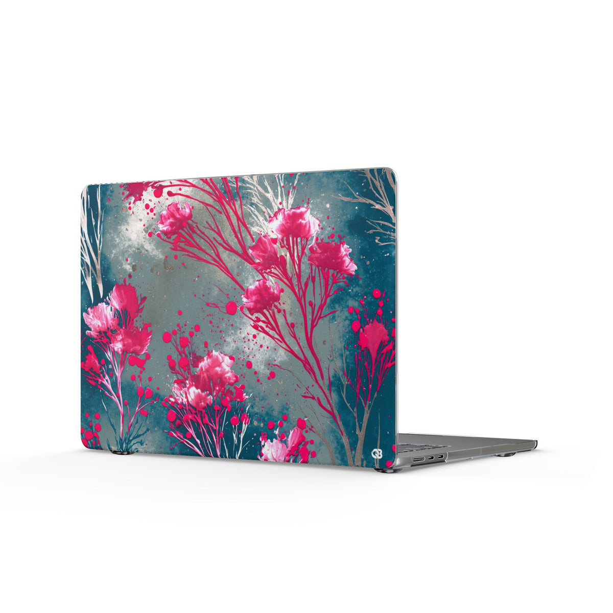Cyber Blossom · Clear Hard Case for MacBook · Teal