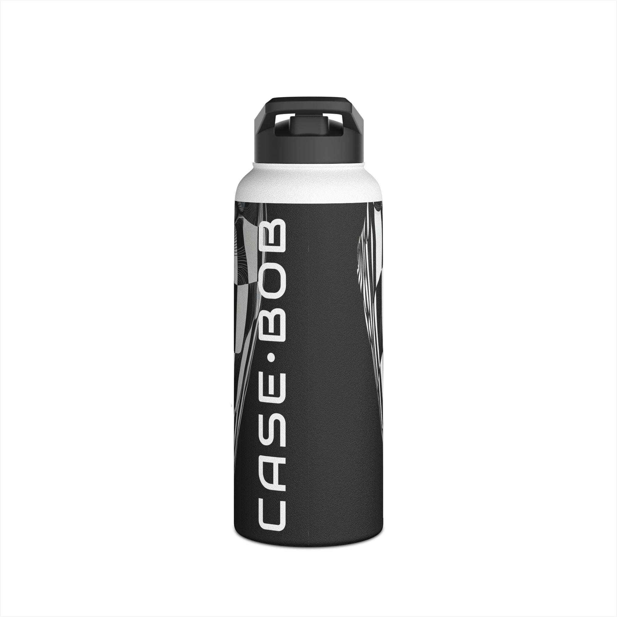 Mirrored Checkerboard Face - Stainless Steel Water Bottle