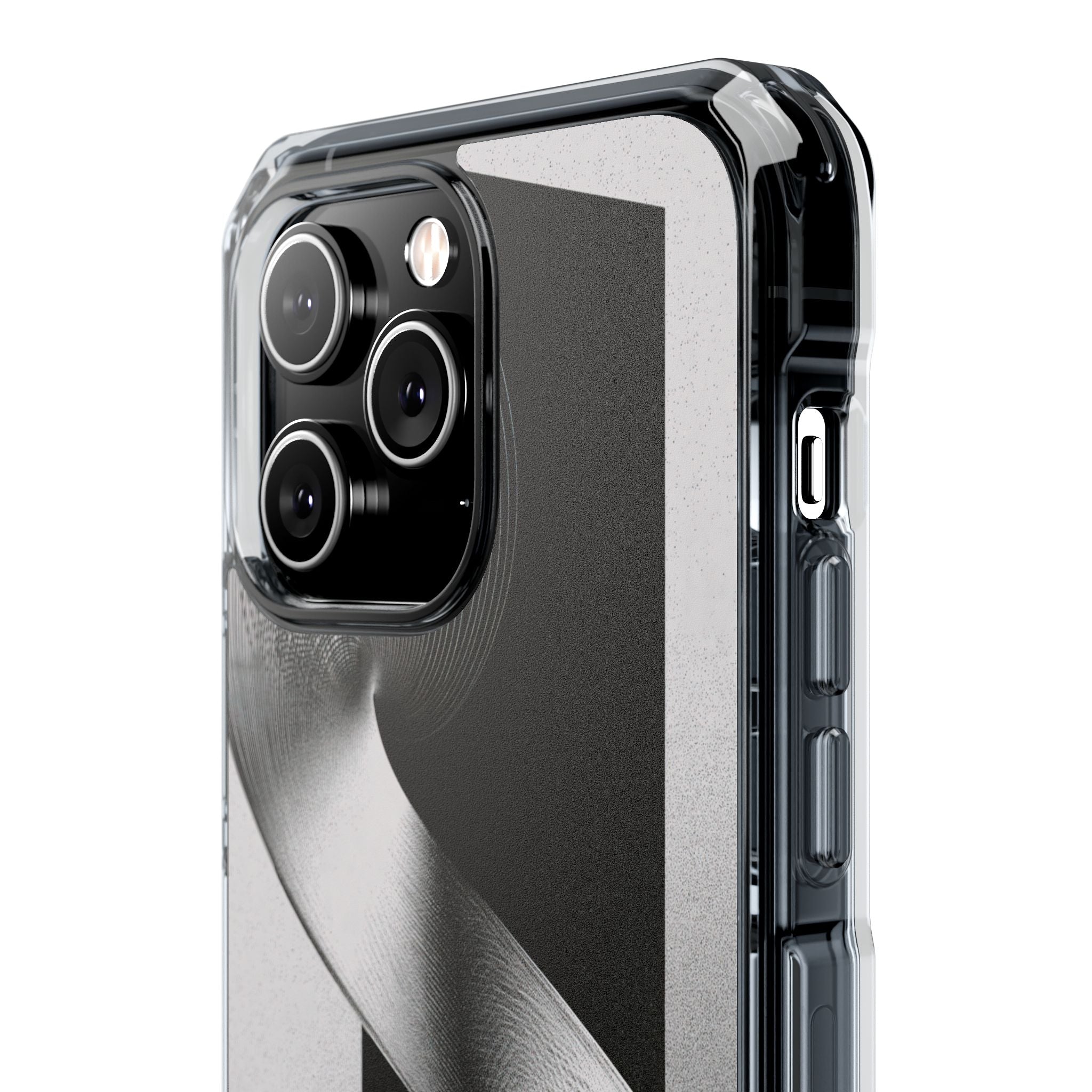 Grey Impact MagSafe Phone Case for iPhone - Obsidian Moiré Wave