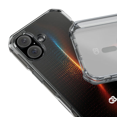 Luminous Refraction Grid · Clear Impact Magnetic Phone Case for iPhone · Black
