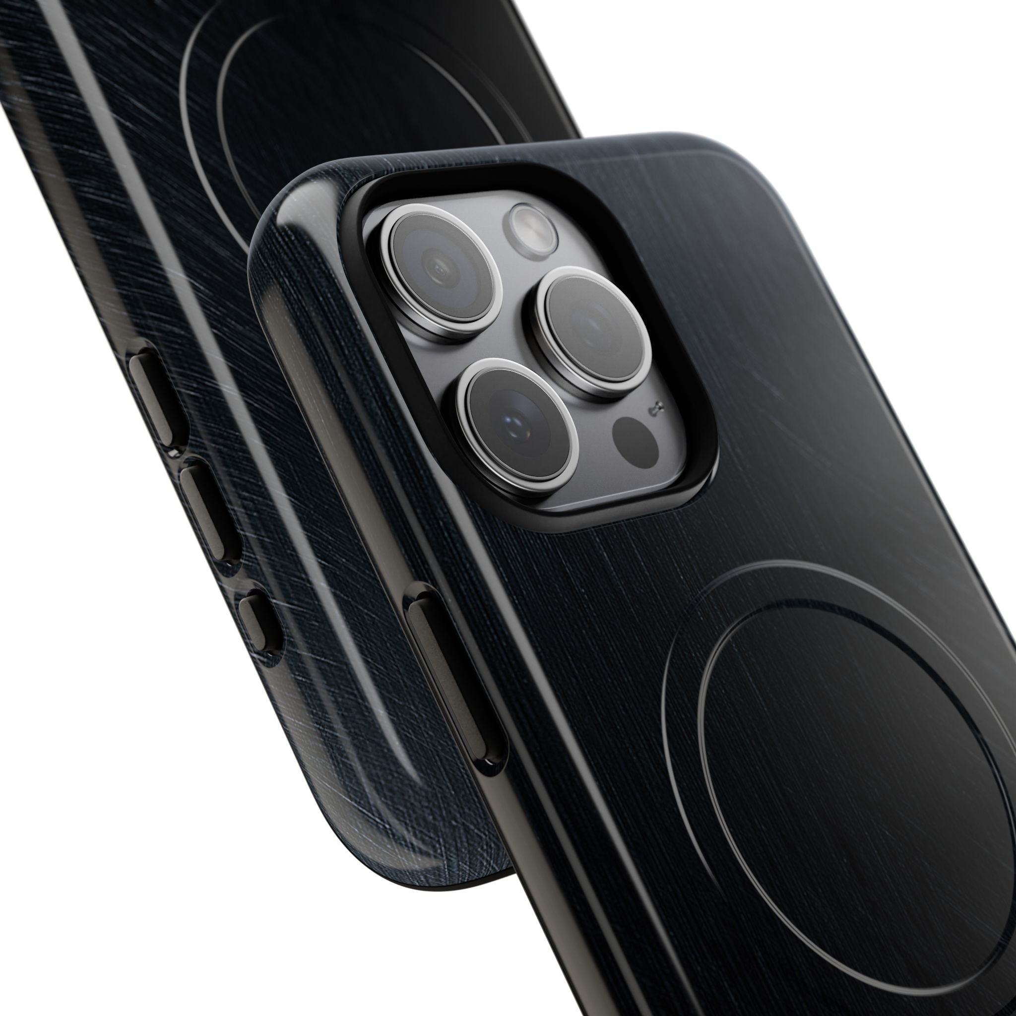 Black Tough 2.0 Magsafe Phone Case for iPhone - Midnight Brushed Grain