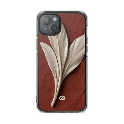 Carved Ivory Plume · Clear Impact Magnetic Phone Case for iPhone · Red