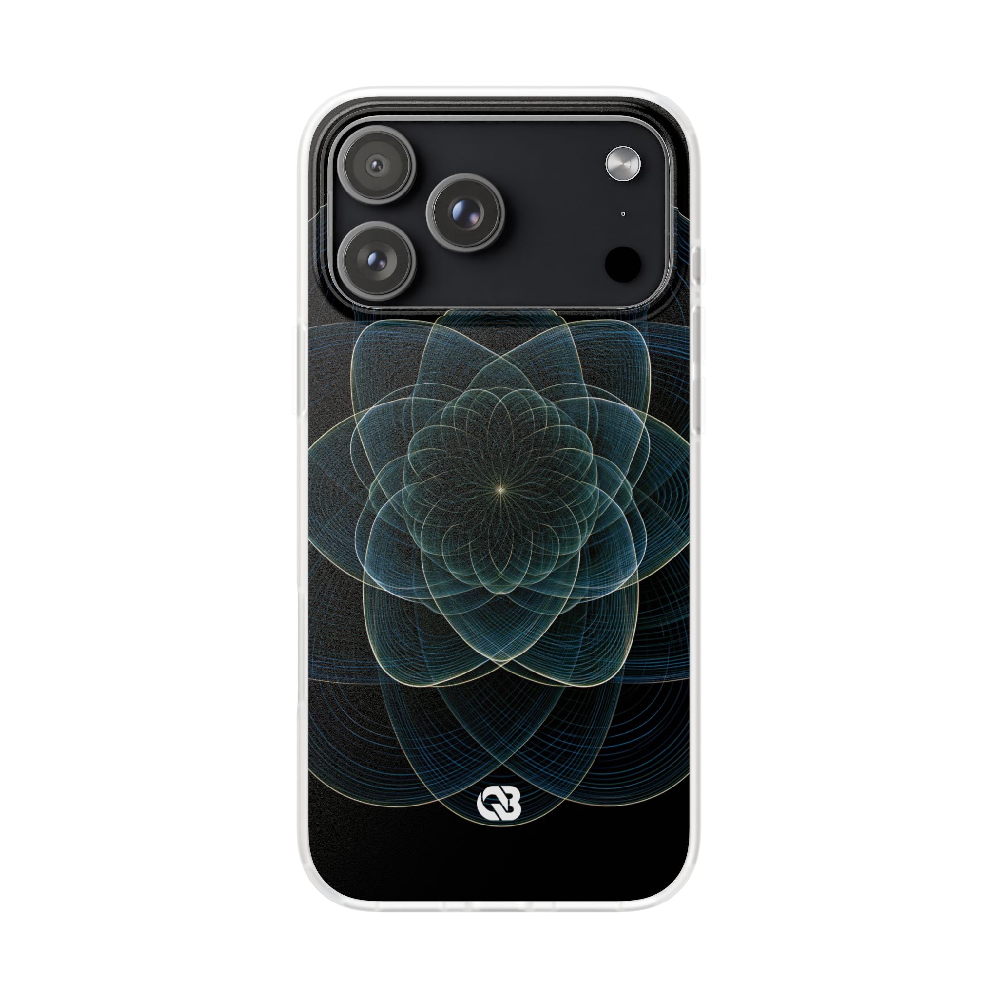 Blue Lite Phone Case for iPhone - Celestial Wireframe Bloom