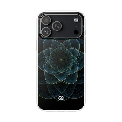 Blue Lite Phone Case for iPhone - Celestial Wireframe Bloom