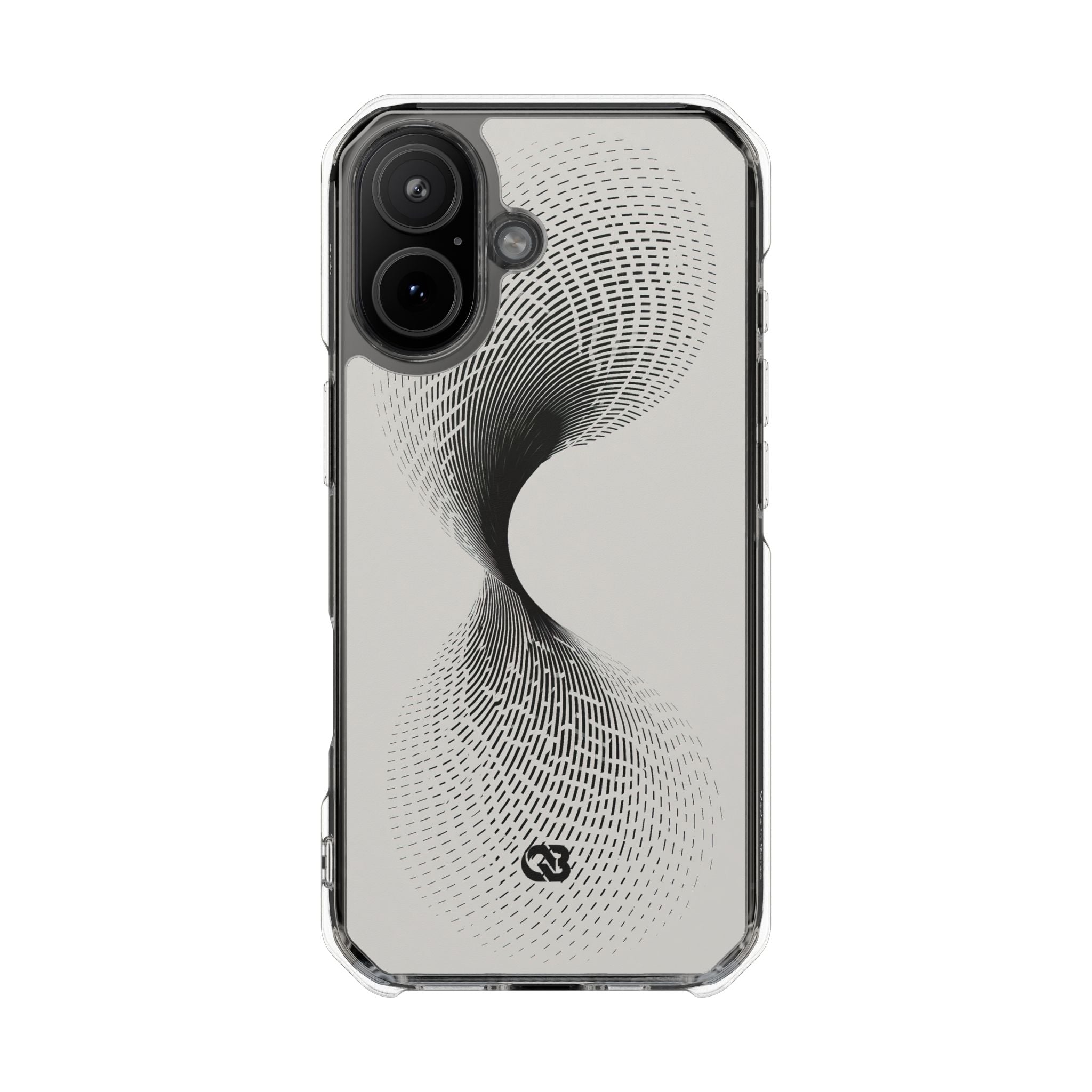 White Impact MagSafe Phone Case for iPhone - Linear Torsion Grid