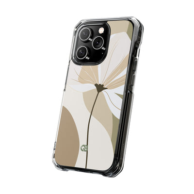 Beige Impact MagSafe Phone Case for iPhone - Sage Linen Magnolia