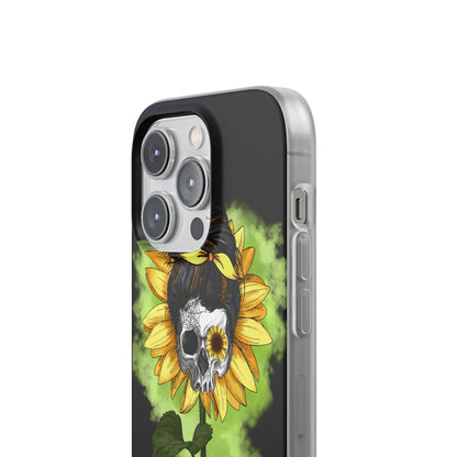 Sonnenblumen-Schädel iPhone 14 Pro Case - Soft