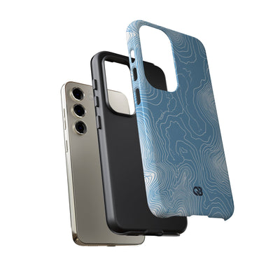 Blue Tough Phone Case for Samsung - Glacial Ridge Topo