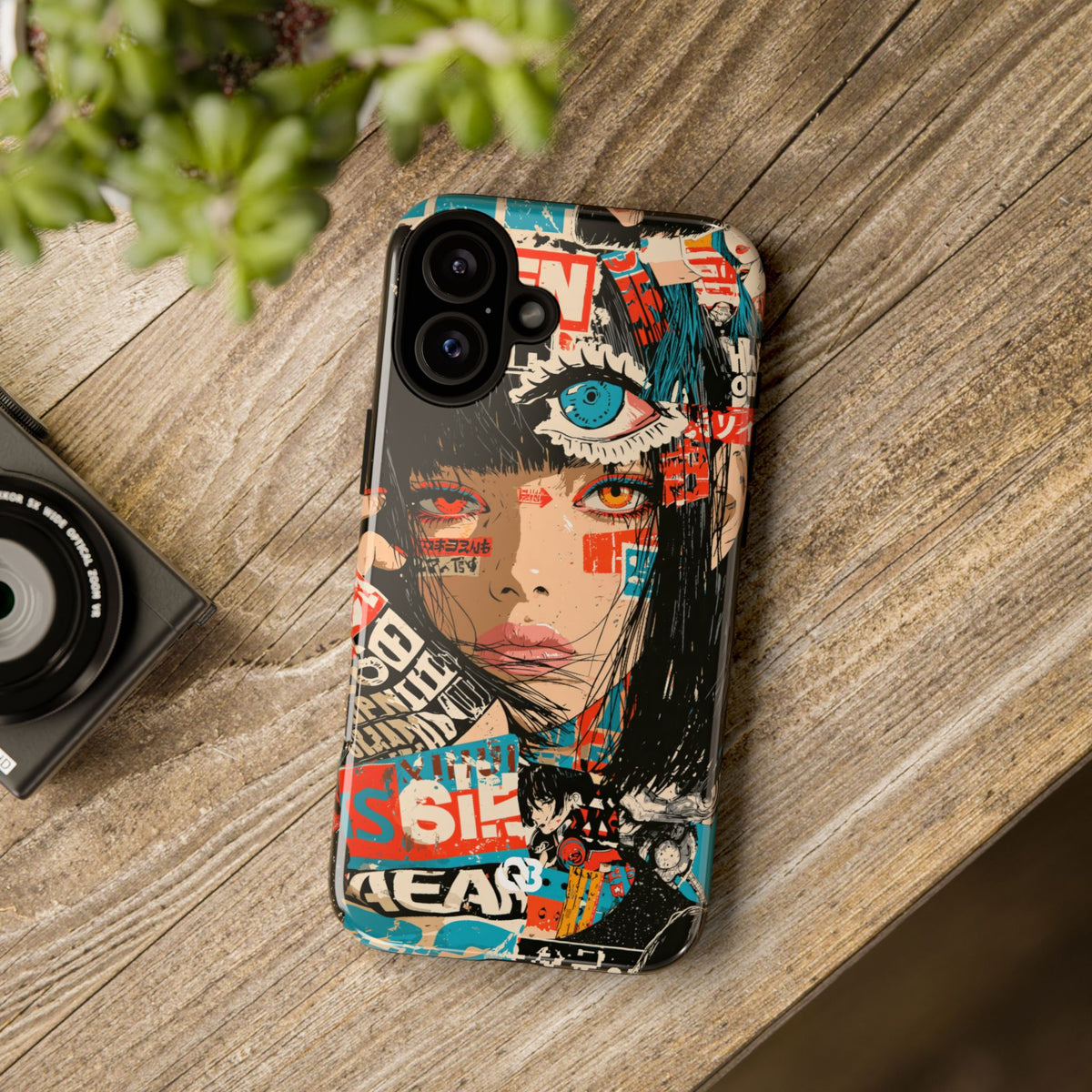 Shibuya Street Collage · Tough Phone Case for iPhone · Red